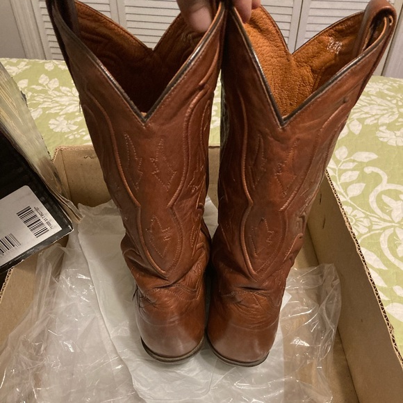 Dan Post Women Cowboy Boots Saddle Leather Rust Size 7M - Picture 4 of 9